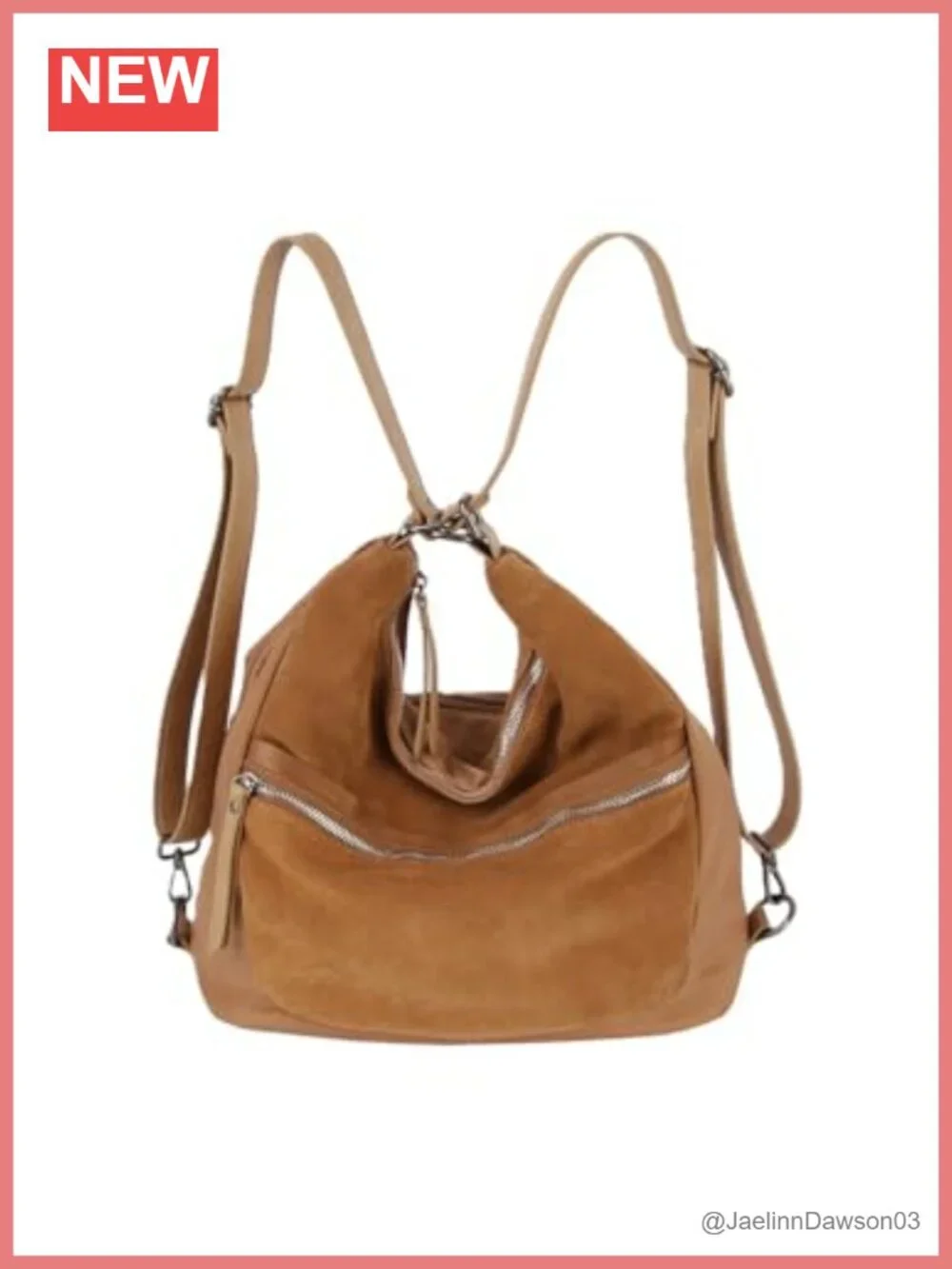 Convertible Hobo Backpack with Adjustable Straps Vegan Suede